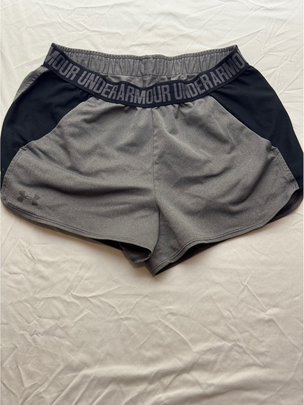 Under Armour Grey & Black Athletic Shorts - Size S
